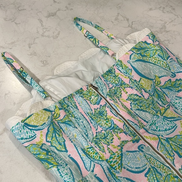 Lilly Pulitzer Mercede Stretch Dress in Urchin Pink Vitamin Sea Smocked - Picture 9 of 16